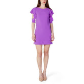 Rinascimento Purple Polyester Midi Dress